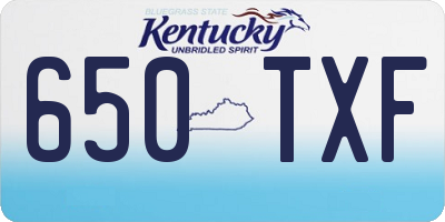 KY license plate 650TXF