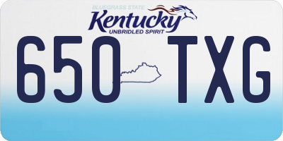 KY license plate 650TXG