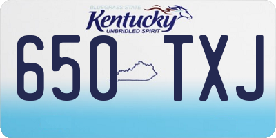 KY license plate 650TXJ
