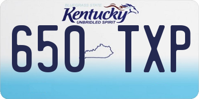 KY license plate 650TXP