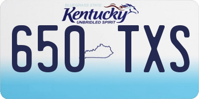 KY license plate 650TXS