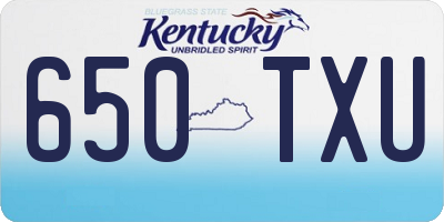 KY license plate 650TXU