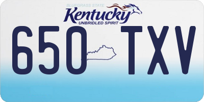 KY license plate 650TXV