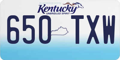 KY license plate 650TXW