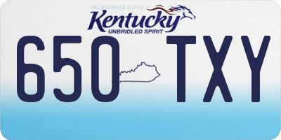 KY license plate 650TXY