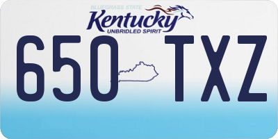 KY license plate 650TXZ
