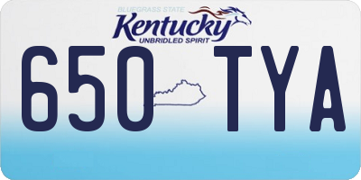 KY license plate 650TYA