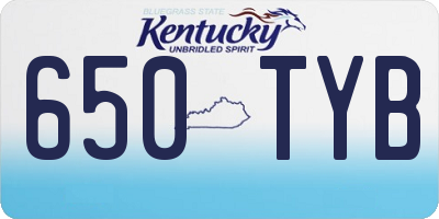 KY license plate 650TYB