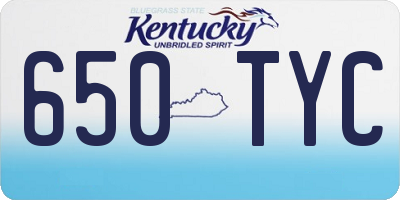KY license plate 650TYC