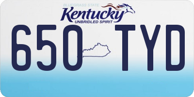 KY license plate 650TYD
