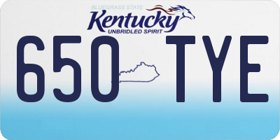 KY license plate 650TYE