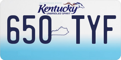 KY license plate 650TYF