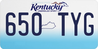 KY license plate 650TYG