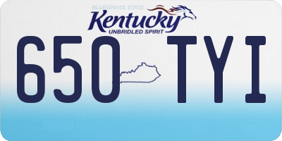 KY license plate 650TYI