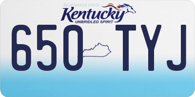 KY license plate 650TYJ