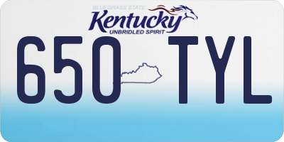 KY license plate 650TYL