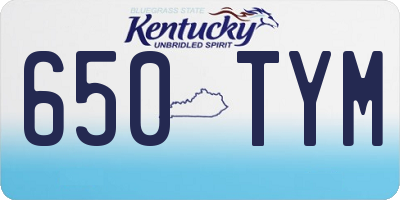 KY license plate 650TYM