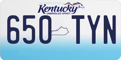 KY license plate 650TYN