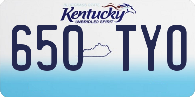 KY license plate 650TYO