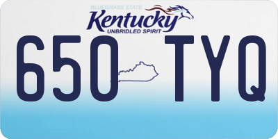 KY license plate 650TYQ
