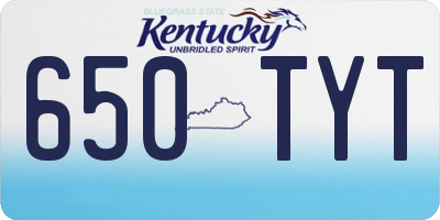 KY license plate 650TYT