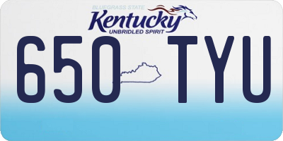 KY license plate 650TYU