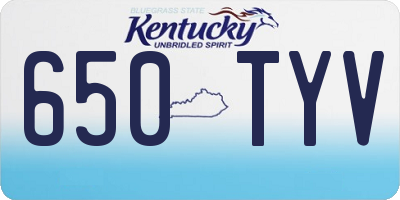 KY license plate 650TYV