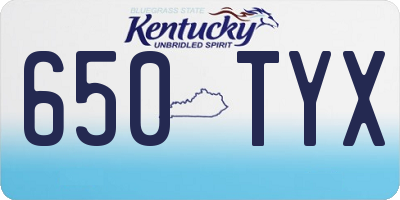 KY license plate 650TYX