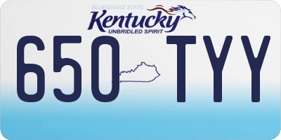 KY license plate 650TYY