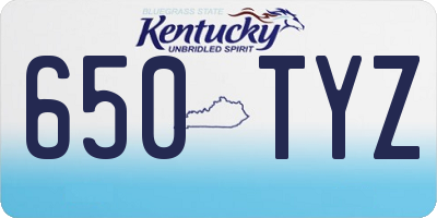 KY license plate 650TYZ