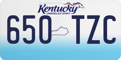 KY license plate 650TZC