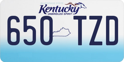 KY license plate 650TZD
