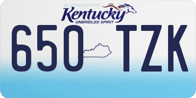 KY license plate 650TZK