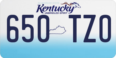 KY license plate 650TZO