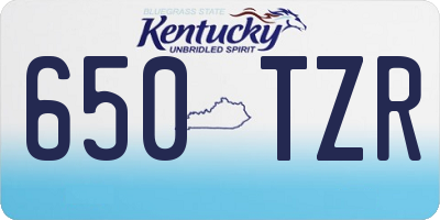KY license plate 650TZR