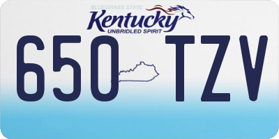 KY license plate 650TZV