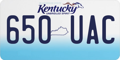 KY license plate 650UAC