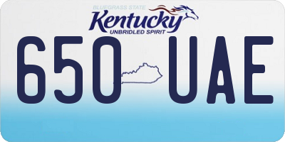 KY license plate 650UAE