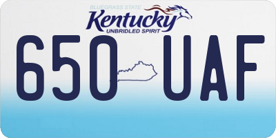 KY license plate 650UAF