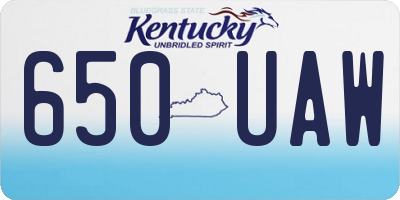 KY license plate 650UAW