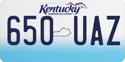 KY license plate 650UAZ