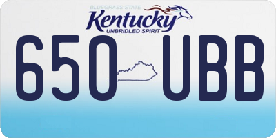 KY license plate 650UBB