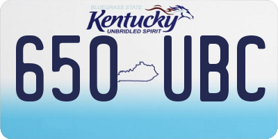 KY license plate 650UBC