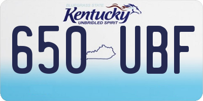 KY license plate 650UBF