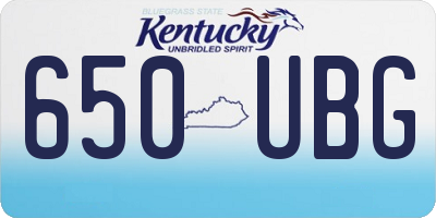 KY license plate 650UBG
