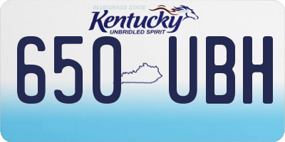 KY license plate 650UBH