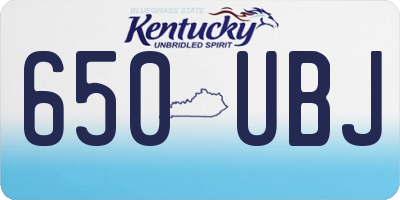 KY license plate 650UBJ