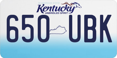 KY license plate 650UBK