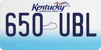 KY license plate 650UBL