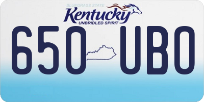 KY license plate 650UBO